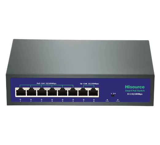 Mastel 6+2 Port POE Switch HI-620-FBL-A