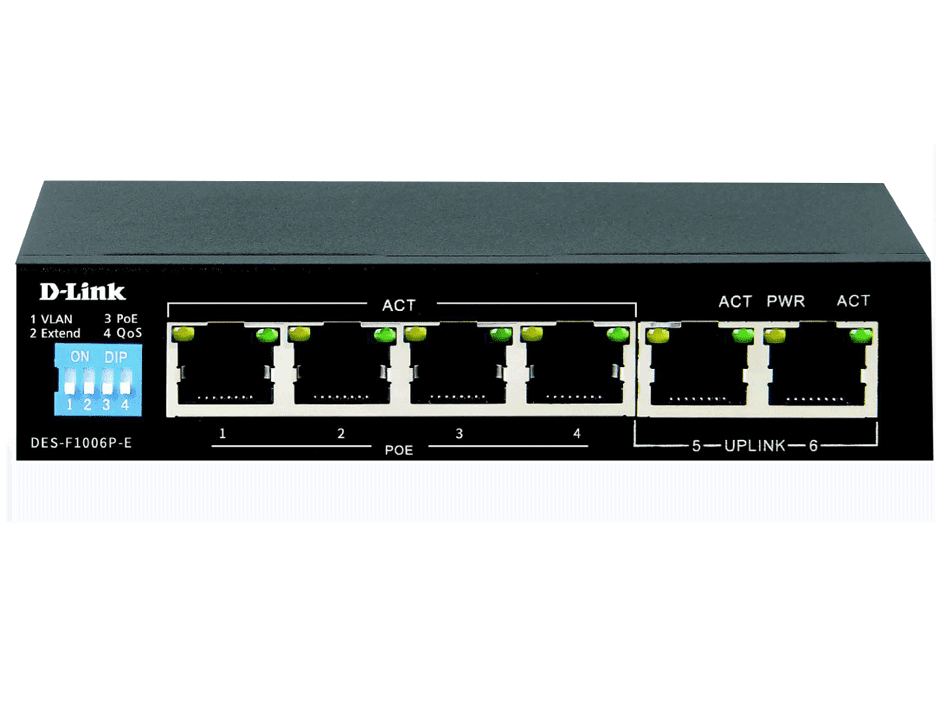 Dlink 4+2 Port POE Switch DES-F1006P