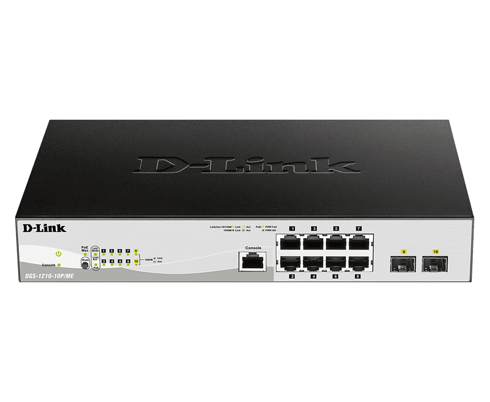Dlink 10 Port Network POE Switch DGS-1210-10P