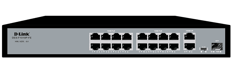 Dlink 16+2 Port POE Switch DES-F1018P-FE