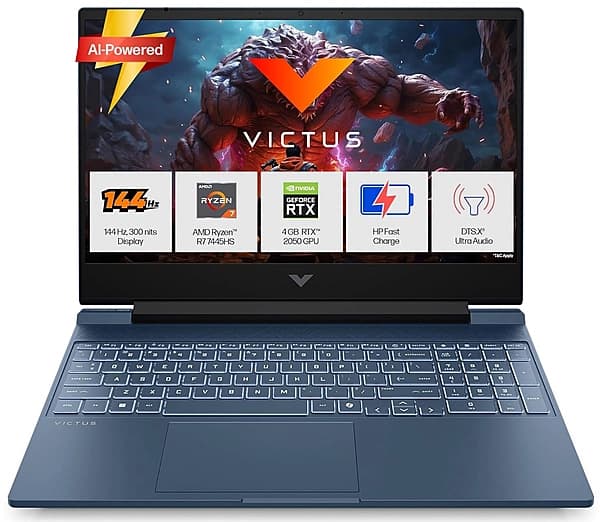HP Victus Gaming Ryzen7/16GB/512GB/RTX2050-4GB